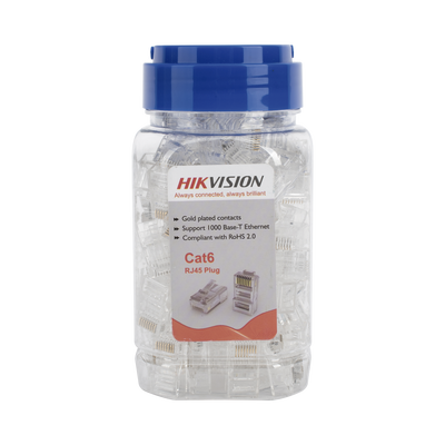 Bote con 100 Piezas de Plug Modular RJ45 / Cat 6 / Chapado en Oro a 15 Micras / Sin Blindaje / Facil Instalación / Uso Interior / Soporta Norma TIA-568B / Cumple con RoHS 2.0