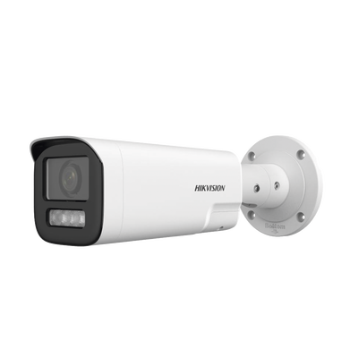 Bala IP 4 Megapíxel / Lente Mot. 2.8 a 12 mm / Dual Light (50 mts IR + 50 mts Luz Blanca) / ACUSENSE Lite / Audio de Dos Vías / Luz Intermitente y Alerta de Audio / Exterior IP67 / WDR 120 dB / PoE / Micro SD