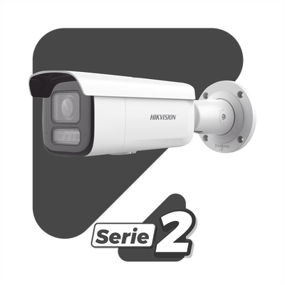 [Dual Light + 2 Micrófonos Integrados] Bala IP 2 Megapixel / Lente Mot. 2.8 a 12 mm / 60 mts Luz Blanca + 60 mts IR / ACUSENSE / Exterior IP67 / IK10 / WDR 120 dB / PoE+  / Alarmas I/O / Micro SD / Metal / IK10 / ACUSEEK