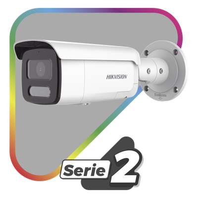 [Dual Light + ColorVu] Bala IP 4 Megapixel / Lente 4 mm / 60 mts IR + 60 mts Luz Blanca / Exterior IP67 / Luz Intermitente y Alerta de Audio / Videoanaliticos (Filtro de Falsas Alarmas) / PoE / WDR 130 dB / Captura Facial  /  ACUSEARCH