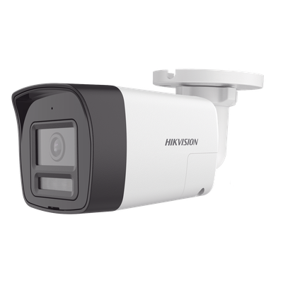 [Audio Bidireccional + Dual Light + ColorVu] Bala TURBOHD 4K (8 Megapixel) / Lente 2.8 mm / 30 mts IR EXIR + 20 mts Luz Blanca / Micrófono y Bocina Integrado / Exterior IP67 / Metal / dWDR