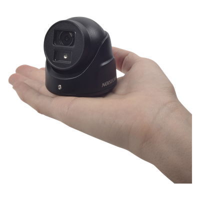 Ultra Mini Turret TURBO 2 Megapixeles (1080p) / Gran Angular / Lente 2.8 mm / 20 mts IR EXIR / Exterior IP67 / 4 Tecnologías (TVI / AHD / CVBS) / dWDR / Color Negro