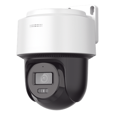 [SIN MARCA O LOGO][FlexVu] Domo PT IP 4 Megapixel / Lente 4 mm  / Dual Light (30 mts IR + 30 mts Luz Blanca)  / Autoseguimiento en Humanos / PoE / IP66 / Micrófono y Bocina Integrado / Micro SD / Incluye Montaje de Pared o Techo /