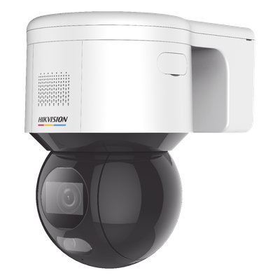 Domo PT IP 4 Megapixel / Imagen a Color 24/7 / Lente 4 mm / Luz Blanca 30 mts / Exterior IP66 / ACUSENSE (Evita Falsas Alarmas) / PoE+ / Micrófono y Bocina Integrada / WDR 120 dB / MicroSD