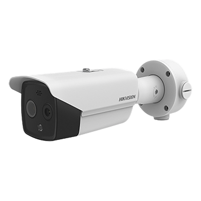 Cámara Bala IP Termográfica / Medición de Temperatura -20°C a 150°C / Alta Resolución Térmica 160 x 120 / Teleobjetivo Térmico 9.7mm / Alarma por Excepción de Temperatura / Óptica 5 MP / IP67