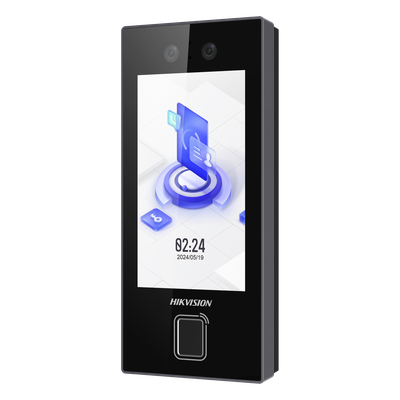 Terminal Facial MinMoe DS-K1T344MBFWX-E1 / Lector de Huellas y Tarjetas MIFARE / 3000 Rostros / 3000 Huellas / Pantalla 4.5″ / Hik-Connect Teams / IP65 / PoE WiFi / HIK-IA / SIP