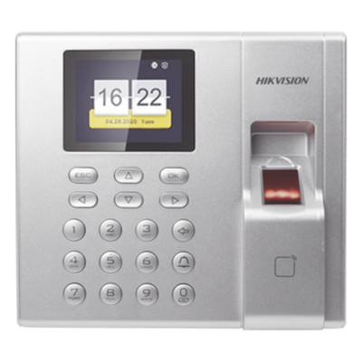 Terminal de Control de Acceso y Asistencia / Huella y Tarjetas EM / 1,000 Usuarios / Hik-Connect P2P / Pantalla LCD 2.4″ / iVMS-4200
