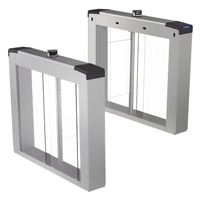 Kit de Torniquetes Swing (NO Incluye Aletas) / Reconocimiento Facial y Lectores de Tarjeta Incluidos / Bidireccional / 5,000,000 MCBF / 4 Pares de dToF / Carriles Seleccionables de 65 o 90 cms (aletas de acrilico no incluidas)