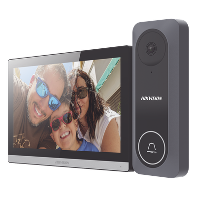 Kit de Videoportero Hibrido TurboHD con Pantalla LCD touch de 7″ Wi-Fi / Frente de Calle para Exterior de Policarbonato / 720p (1 Megapíxel )130° de Visión (Gran Angular) / Llamada a App Hik-Connect