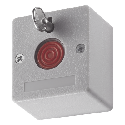 Botón de Pánico Cableado / Compatible con Cualquier Panel de Alarma / LLave de Seguridad / NA/NC / Material Retardante al Fuego (ABS)