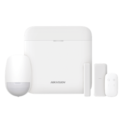 (AX PRO) KIT de Alarma AX PRO / Incluye: 1 Hub con bateria de respaldo / 1 Sensor PIR / 1 Contacto Magnético slim / 1 Control Remoto / WiFi / Compatible con Hik-Connect P2P
