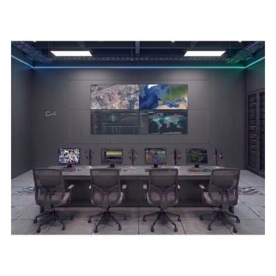 Kit Videowall 2×2 / 4 Pantallas 55″ Full HD / Decodificador 16CH 4K / Montaje de Pared / Hikvision