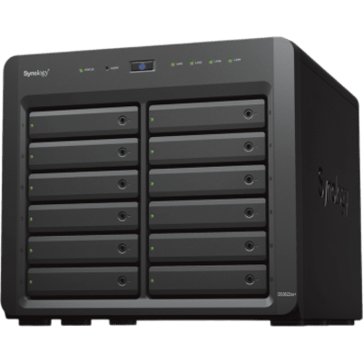 Servidor NAS Synology DiskStation DS3622xs+ | 12 Bahías | Intel Xeon 6 Núcleos | 16 GB DDR4 ECC | 10GbE RJ-45 | Expansión Hasta 36 Bahías | RAID F1, 0, 1, 5, 6, 10 | Caché NVMe SSD .