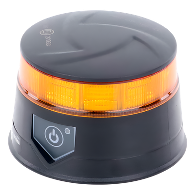 Baliza LED Recargable, Compacta y Discreta, Color Ámbar, Con Montaje Magnético y de Succión