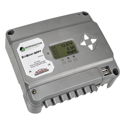Controlador de Carga Solar MPPT EcoBoost 40 A / Pantalla LCD / 12V y 24V / 2 Puertos USB 3A / Control de Iluminación