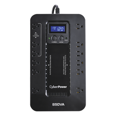 UPS de 850 VA/510 W, Topología Standby con Modo Ahorrador ECO, Entrada 120 Vca NEMA 5-15P, Con 12 Tomas NEMA 5-15R