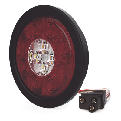 Plafón Circular de 5.4″ Para Camiones de Transporte, 16 LED Ultra Brillantes, Color Rojo/Claro/Ambar