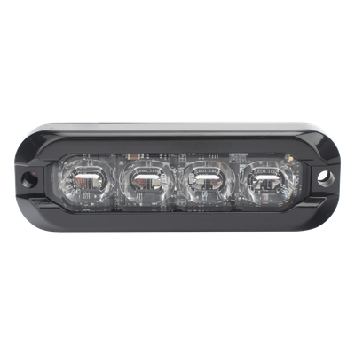 Luz Auxiliar Flexible 8 LED, Rojo / Azul, Bisel Negro, Lente Transparente