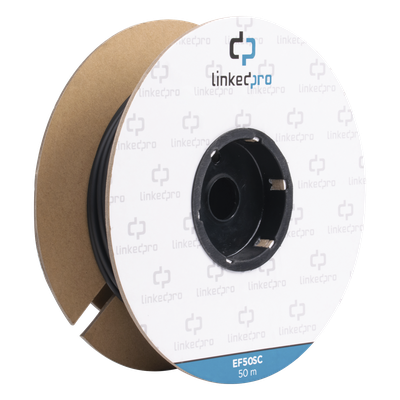 Carrete de Fibra Óptica Monomodo con Conectores SC-SC Duplex, Reforzada con Kevlar, de 50 Metros (164.04 Pies), Para Instalaciones Subterráneas por Tubería