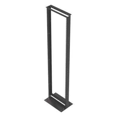 Rack de 2 Postes, Estándar 19″, 45 Unidades, Fabricado en Acero, Base «L» para Anclar a Piso.