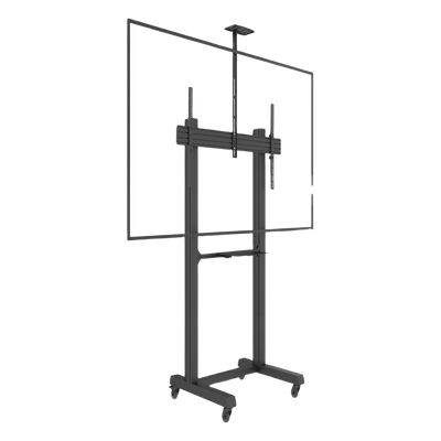 Montaje de Piso Móvil para Pantallas de  65 in a 100 in | vesa 100 x 100 hasta 1000 x 600 | carga maxima soportada 120kg| Fabricado en aluminio y acero