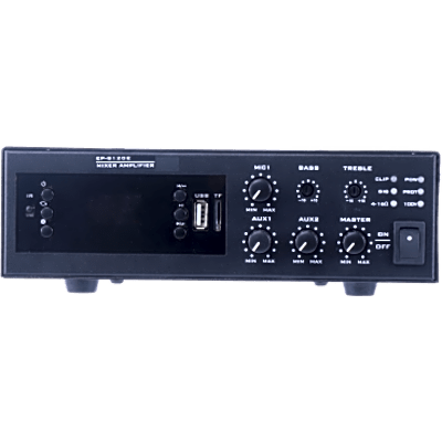 Amplificador de Potencia Digital Mini | 120W | Entrada XLR con Phantom 48V | 2 Entradas AUX | Bluetooth | Sintonizador FM | Reproducción MP3 | Protección contra Cortocircuito y Sobrecarga | 4~16Ω o 100V