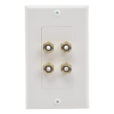 Placa de Pared | Postes de Unión Tipo Banana | Conexión para 2 Altavoces | Fácil Instalación | Conectores Chapados en Oro
