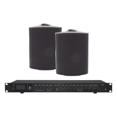 Amplificador de Audio con 2 Bocinas OL-5BK | 2 x 60W | Baja Impedancia 4 – 8Ω | Reproductor Bluetooth, USB, SD | Efectos Integrados Delay, Echo, Repeat