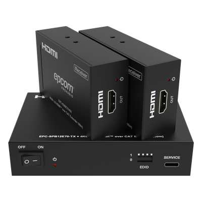 Splitter HDMI 1×2 | 4K@60Hz a 60m | 4K@30Hz a 70m | Cable Cat6 | EDID | HDCP 2.2 | Salida Loop