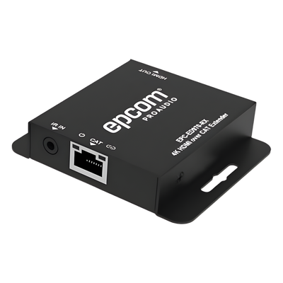 Receptor HDMI Extensor | Compatible con EPC-ED970-TX, EPC-SP914C70-TX y EPC-SP918C70-TX | Transmisión hasta 70 m en 1080p y 40 m en 4K30 | Soporte HDCP 1.4 y DVI 1.0 | Conexión CAT5E/CAT6 | Control IR Unidireccional | Puerto Loop HDMI