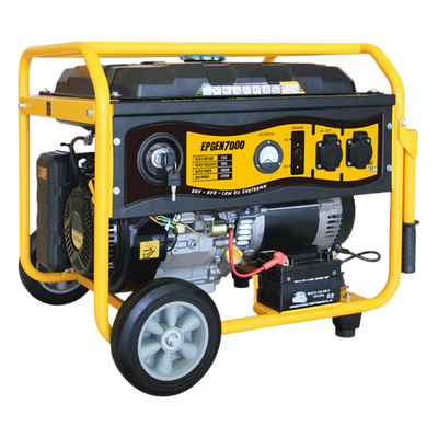 Generador a Gasolina / Planta de Emergencia de 6.5KW, 220Vac 2 Fases, Jaula con Ruedas para Fácil Traslado y Encendido Electrónico
