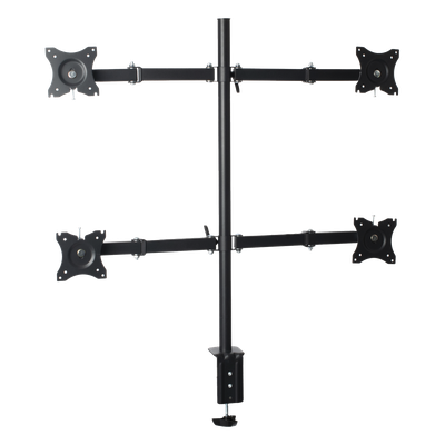 Montaje de Escritorio articulado para 4 monitores de 13 a 27″ /  Soporta hasta 15 kg / Vesa 75 x 75 / 100 x 100 / Acero
