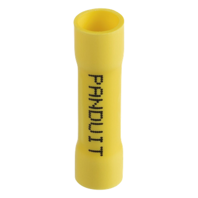 Conector de Empalme a Tope, Para Cables de 12 a 10 AWG, De Vinilo Aislado, Color Amarillo, Paquete de 25 Piezas