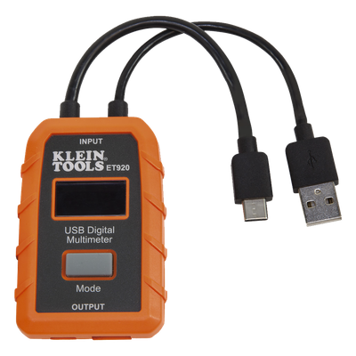 Multímetro digital USB para USB-A y USB-C.