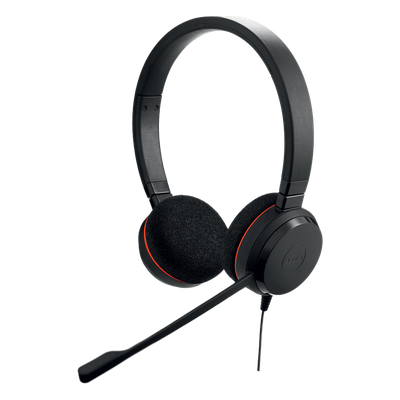 Jabra Evolve 20 Duo con conexión USB, micrófono con cancelación de ruido de última generación, configuración Plug and Play, Certificación Microsoft Teams (4999-823-109)