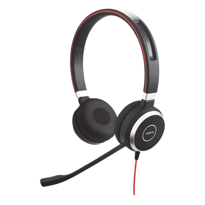 Diadema / Auricular Jabra Evolve 40 Duo / USB y 3.5mm / Cancelación de Ruido Pasiva / Indicador de Ocupado (6399-823-109)
