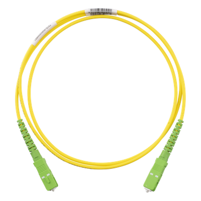 Jumper de Fibra Optica Monomodo 9/125 OS2, SC/APC-SC/APC Simplex, OFNR (Riser), Color Amarillo, 1 Metro (3.28 Pies)