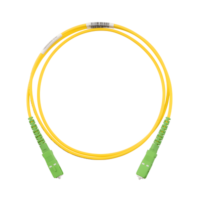 Jumper de Fibra Optica Monomodo 9/125 OS2, SC/APC-SC/APC Simplex, OFNR (Riser), Color Amarillo, 5 Metros (16.40 Pies)