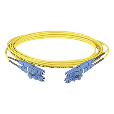 Jumper de Fibra Optica Monomodo 9/125 OS2, LC-LC Duplex, OFNR (Riser), Color Amarillo, 10 Metros (32.81 Pies)
