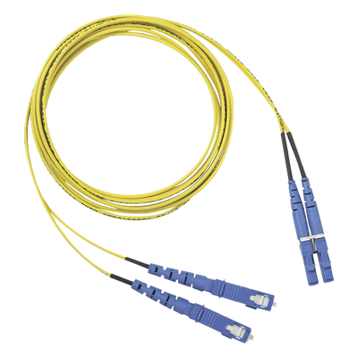 Jumper de Fibra Optica Monomodo 9/125 OS2, LC-SC Duplex, OFNR (Riser), Color Amarillo, 2 Metros (6.56 Pies)