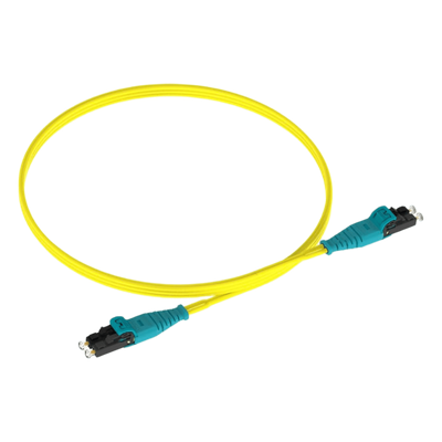 Jumper de Fibra Optica Monomodo 9/125 OS2, LC-LC Duplex Push Pull, OFNR (Riser), Color Amarillo, 3 Metros (9.84 Pies)