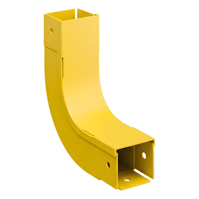 Bajada Vertical Interior de 90º, Para uso con Canaletas 2×2 FiberRunner™, Color Amarillo