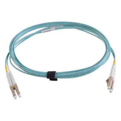 Jumper de Fibra Óptica Multimodo 50/125 XGLO OM3, LC-LC Duplex, OFNR, Color Aqua, 3 Metros (9.84 Pies)