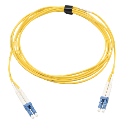Jumper de Fibra Óptica Monomodo (OS2), XGLO, Riser, LC/UPC-LC/UPC Duplex, OFNR, Color Amarillo, 3 Metros (9.84 Pies)