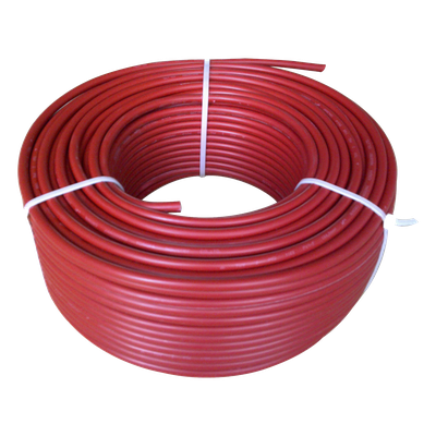 Bobina de 100 metros / Cable fotovoltaico / Rojo / Recubrimiento XLPE / 4mm² / 12 AWG / Hasta 1,800 Vcc