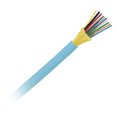 Cable de Fibra Óptica de 12 Hilos, Multimodo OM4 50/125 Optimizada, Interior, Tight Buffer 900um, No Conductiva (Dieléctrica), OFNP (Plenum), Precio Por Metro