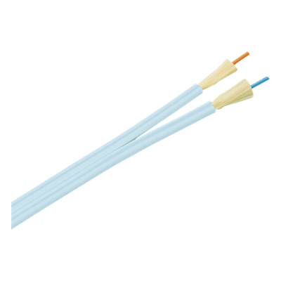 Cable de Fibra Óptica de 2 Hilos, Multimodo OM3 50/125 Optimizada, Interior, Tight Buffer 900um, No Conductiva (Dieléctrica), OFNP (Plenum), Precio Por Metro