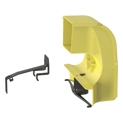 Bajada Para Canaleta FiberRunner™, Uso con Medidas 4×4, 6X4, 12X4, o 24X12, Con Reducción a 4X4, Color Amarillo