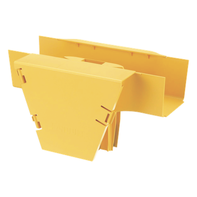 Accesorio en T con Conexión Horizontal y Bajada Vertical a 90º, Para Canaletas FiberRunner™ 4×4, Color Amarillo