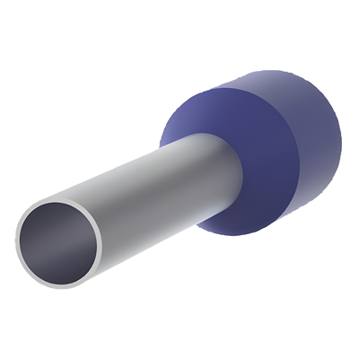 Ferrule Aislado PAN-TERM para Cable 14 AWG, Largo 12mm, DIN Color Azul. Paquete 500 Piezas